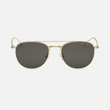 Montblanc Round Sunglasses With Gold-Coloured Metal Frame