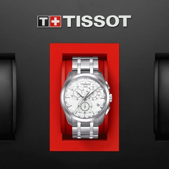 Tissot Couturier Chronograph Stainless Steel Grey Indexes Ballerina Jewelers