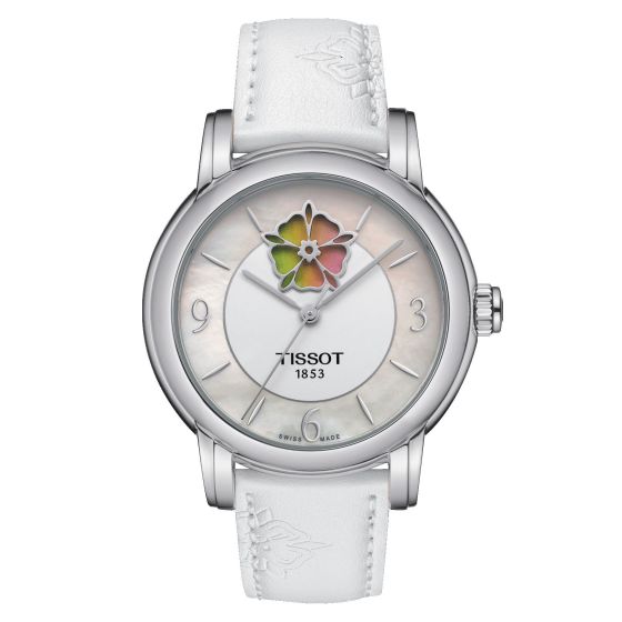 Tissot Lady Heart Flower Powermatic 80 (Synthetic, White) Arabic