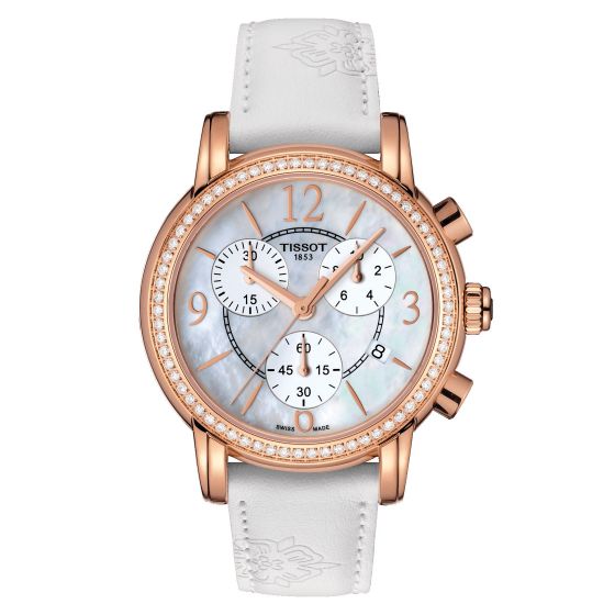 Tissot Dressport (Synthetic, White) Arabic And Indexes Ballerina