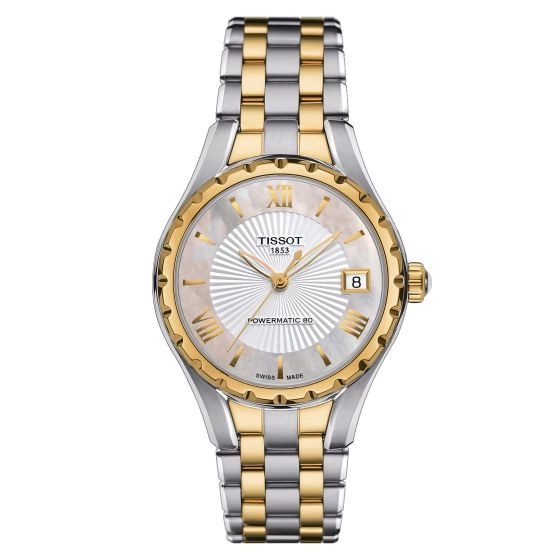 Tissot Lady Powermatic 80 Stainless Steel Grey Yellow Gold 1N14 Roman And Indexes