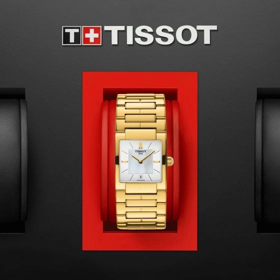 Tissot T02 Stainless Steel Yellow Gold 1N14 Indexes Ballerina Jewelers