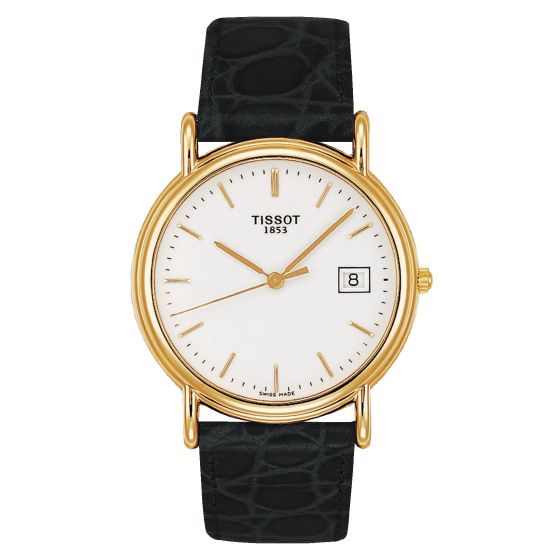 専用 Tissot Carson Lady Gold 18K T71.3.142 Tissot Carson 18K Gold (Leather, Black) Indexes | Ballerina