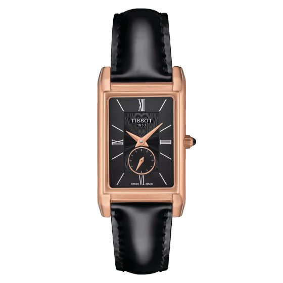 Tissot Prestigious Lady 18K Gold (Leather, Black) Roman And