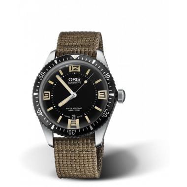 Oris Diver 65, Blue Dial, 42mm, Leatherstrap Brown | Ballerina