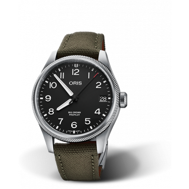 Oris Big Crown Propilot,41mm,Blue Dial, Leatherstrap Brown