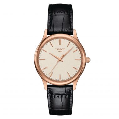 Tissot Carson Automatic Lady 18K Gold (Leather, Brown