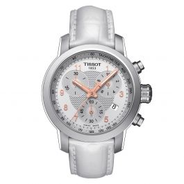 Tissot Prc 200 Chronograph Lady (Leather, White) Arabic